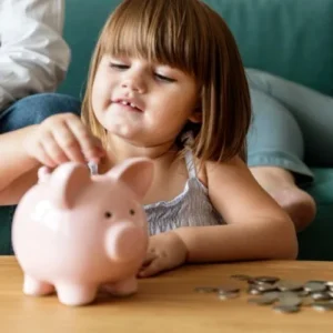 Coin in a piggy bank